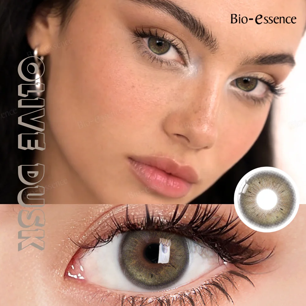 Lentes de Contacto de Color Bio-essence para Ojos, Aspecto Natural, Lentes de Contacto Marrones, Lentes Grises, Lentes Verdes, Pupilas Azules para Uso Diario y Fiestas