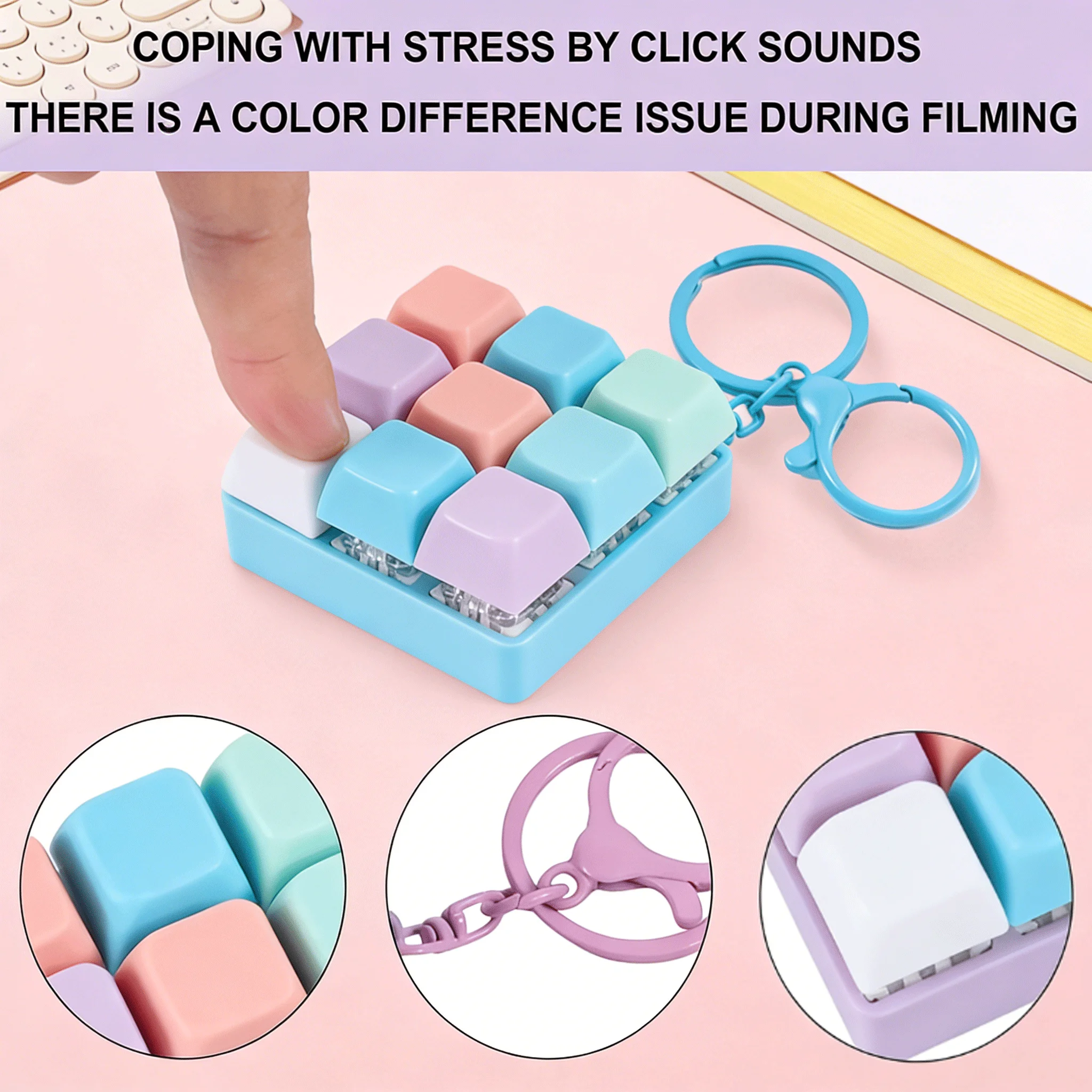 

Клавиатурная игрушка-антистресс: кнопка-кликер для пальцев, брелок-фиджет с кнопками, подарки-фиджеты для взрослых для снятия стресса и времяпровождения