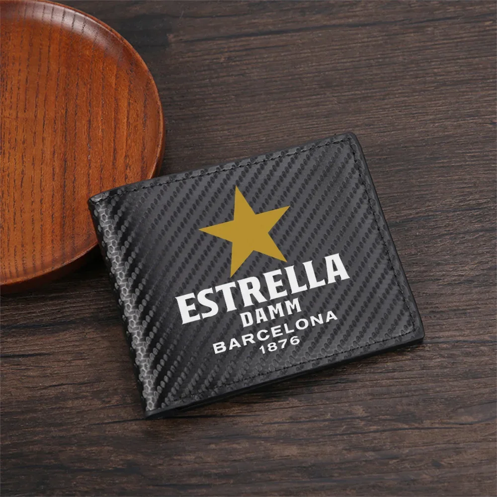 Star and text logo for beverage Men's Wallets Simple Business Modern Stylish Printing Design Gifts For Father Boyfriend Christma