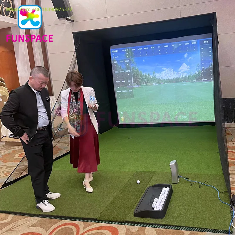 

Funspace Indoor Digital Golf Simulator System Price Smart Screen Interactive Projection Golf Simulation Equipment