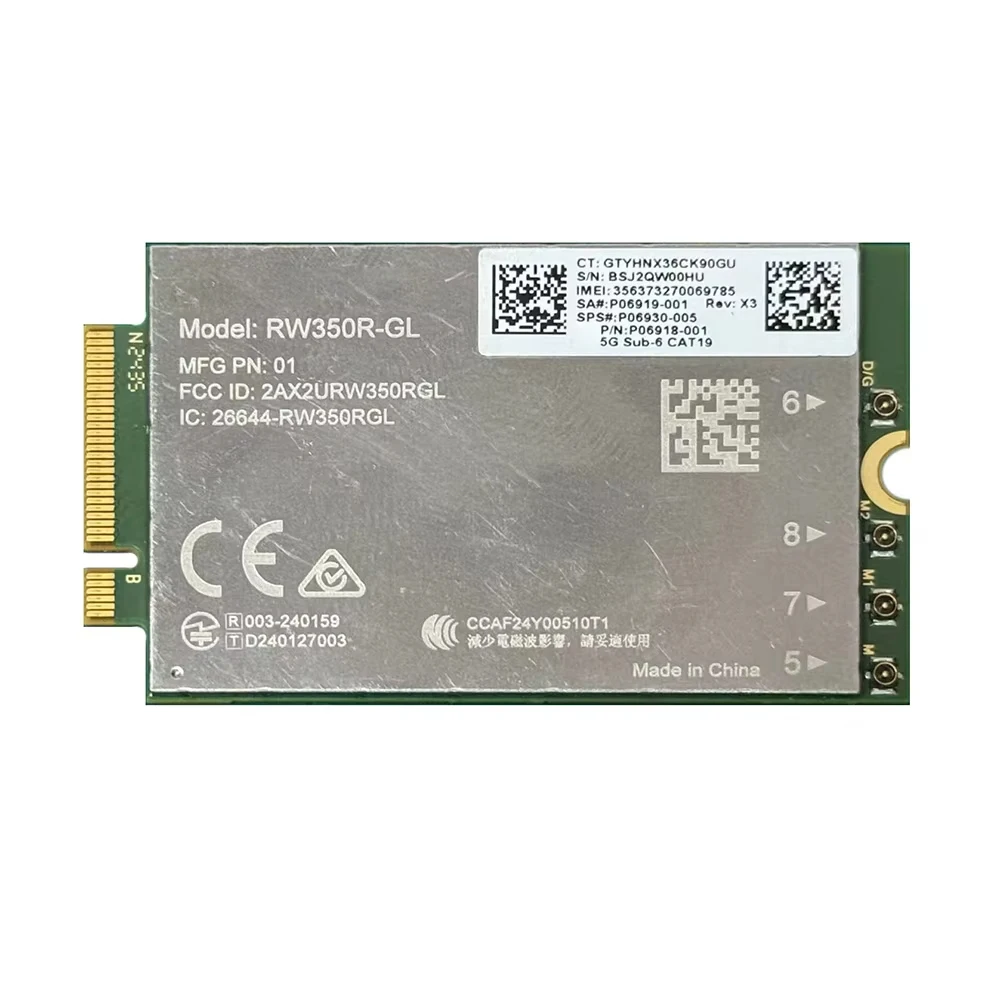 RW350R-GL M.2 PCIe3.0/USB 5G Sub-6 Cat19 WWAN Module For Elite X360 EliteBook 830 835 840 845 860 865 1040 Notebook PC view 4