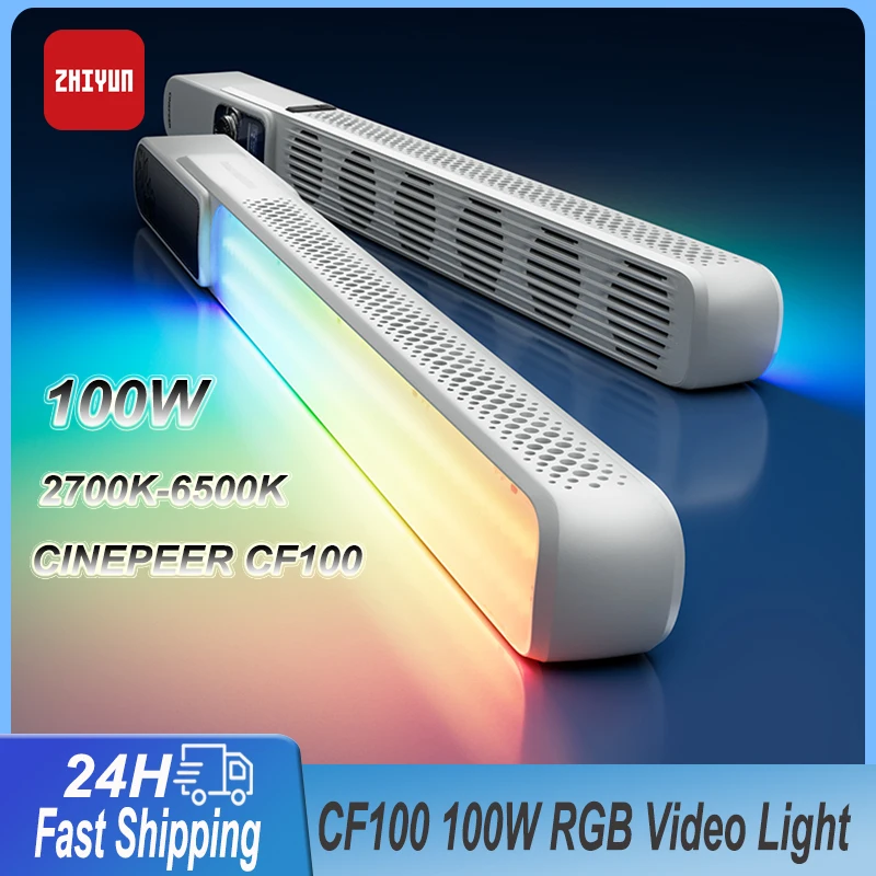 ZHIYUN CINEPEER CF100 Combo 100W RGB LED Video Lights 2700K-6500K Colorful Handheld Stick Wand Light for Streaming Photography