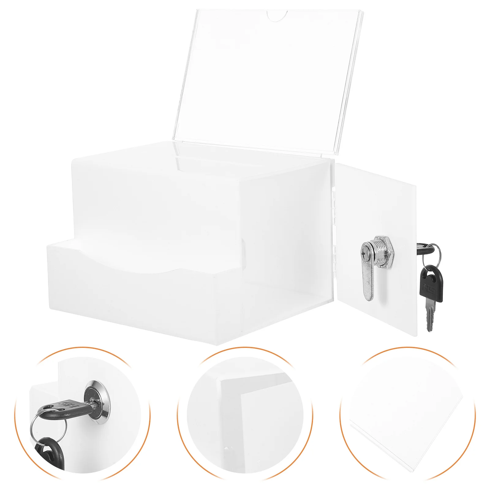 

Transparent Acrylic Donation Box Locking Suggestion Box Secure Storage for School Office Events Charity Raffle Collection