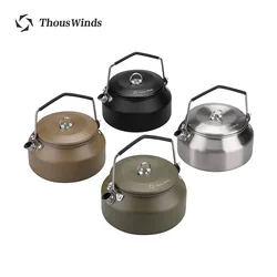 Thous Winds Portable Camping Kettle 1L Outdoor Coffee Pot Tourist Stainless Steel Cookware Lightweight Hiking Tableware