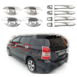 New ABS Chrome Retrofit Car Accessory Door Handle Bowl Cover Trim Paste Style For Toyota Wish 2003 2005 2006 2007 2009 2010