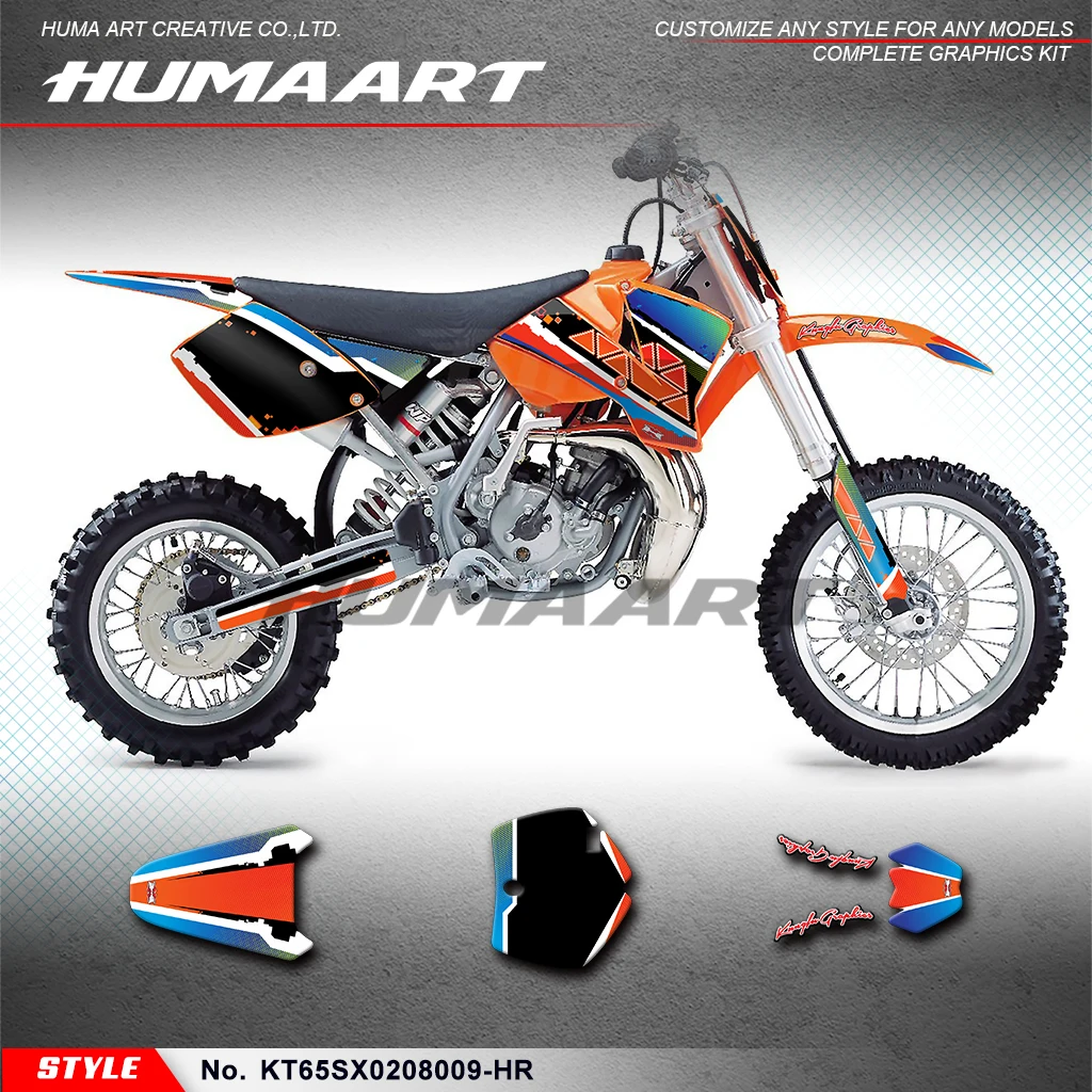 

HUMAART Graphics Kit Racing Sticker for KTM 65 SX SX65 2002 2003 2004 2005 2006 2007 2008 Decorative, KT65SX0208009-HR