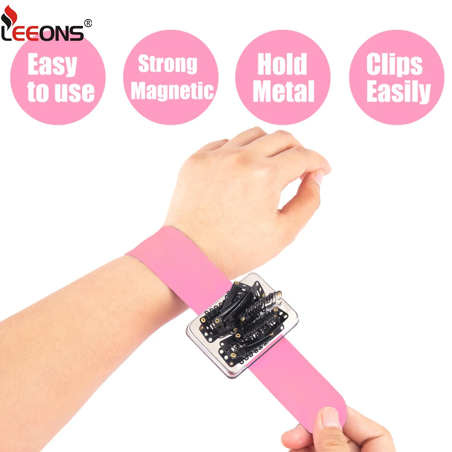 Leeons المغناطيسي المعصم الآمن سوار دبوس وسادة تخزين الخياطة دبابيس معصمه دبوس حامل معصمه السحرية لمصففي الشعر #5