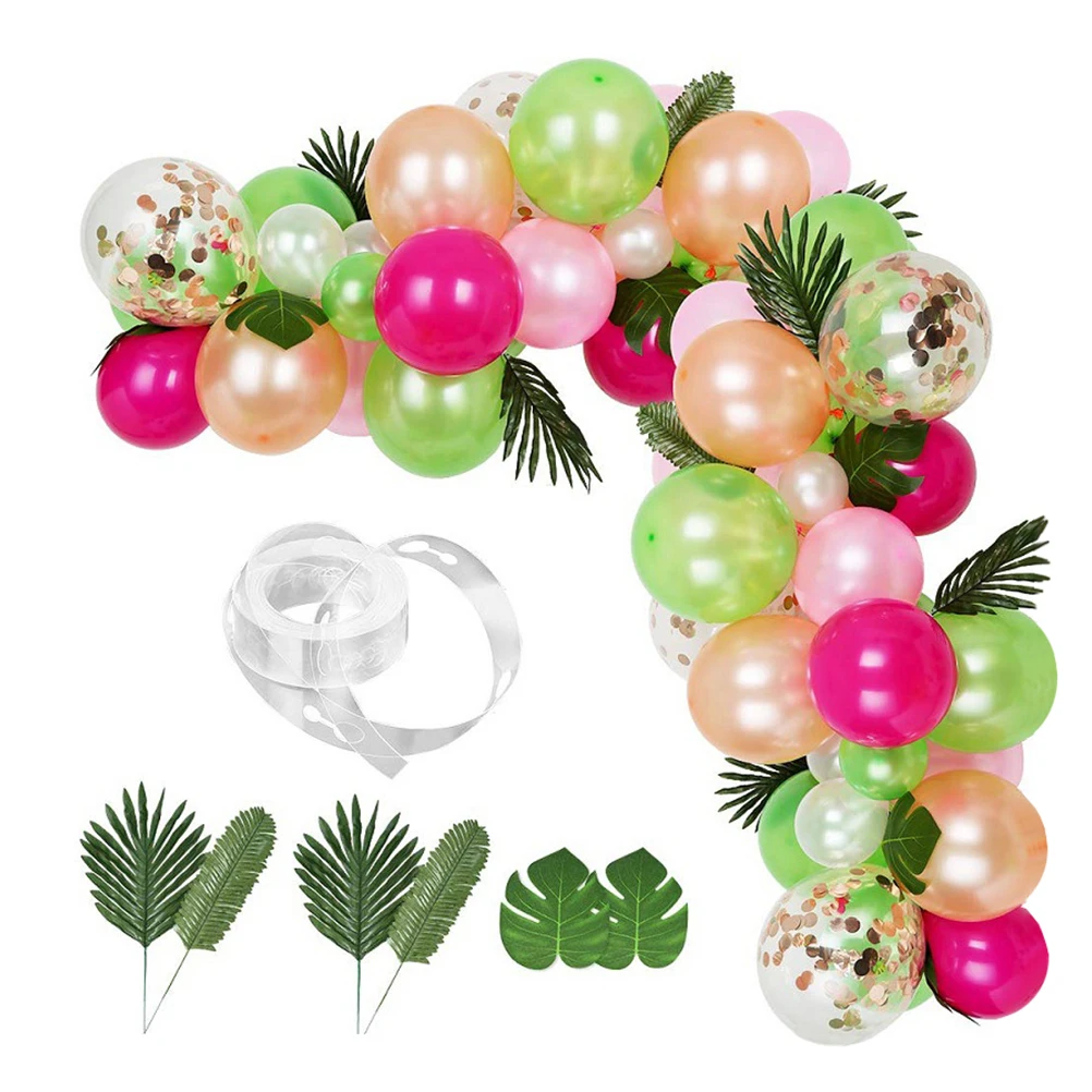 

85pcs /Set Green Balloon Chain Wedding Party Decor Diy Latex Balloon Arch Kit Hawaiian Tropical Celebration Birthday Background