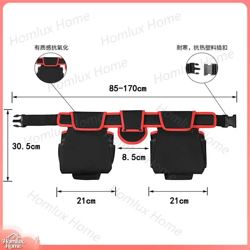 Multifunctional Oxford Cloth Tool Kit with Magnetic Suction Closure Portable Fanny Pack for Electricians Mechanics DIY
