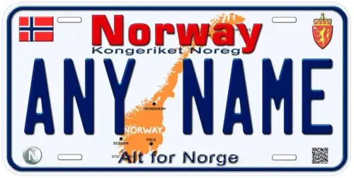 Norway Custom Personalized Novelty Car Tag License Plate Aluminum