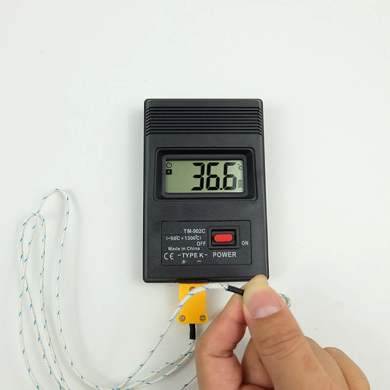 TM902C K-type Digital Thermometer Tester Temperature Meter TP01 Thermocouple Needle Probe -50C to 1300C