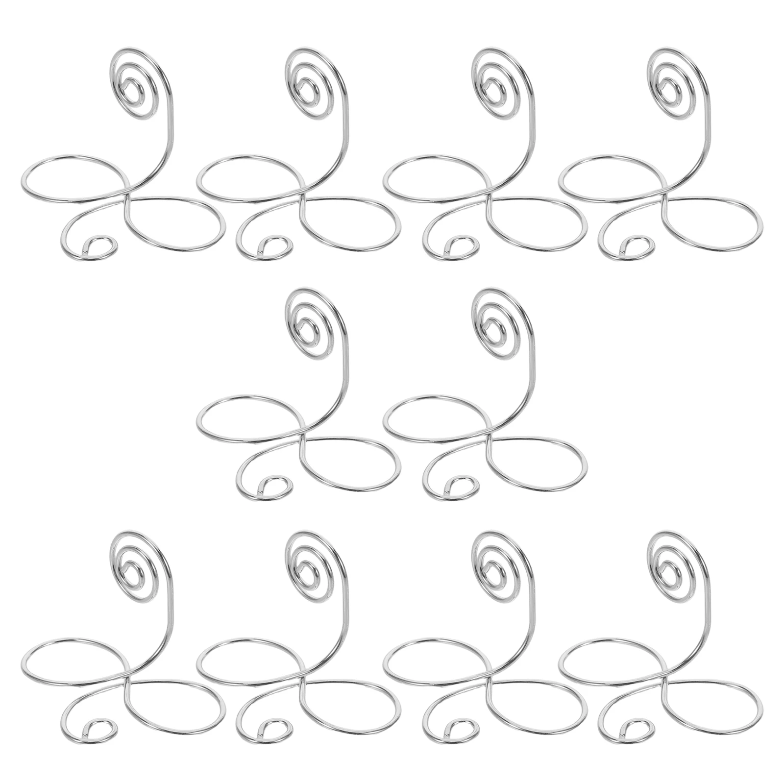 

10 Pcs Card Holder for Desk Lotus Note Folder Carbon Steel Plating Clip Office Food Labels Menu Floral Place