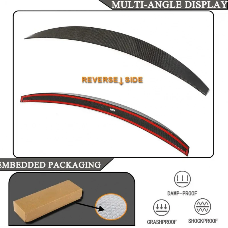 Accessories Premium Car AccessoriesCar A5 Sedan S5 Real Carbon Fiber Trunk Spoiler Rear Bumper Wing Body Kit Durable 2