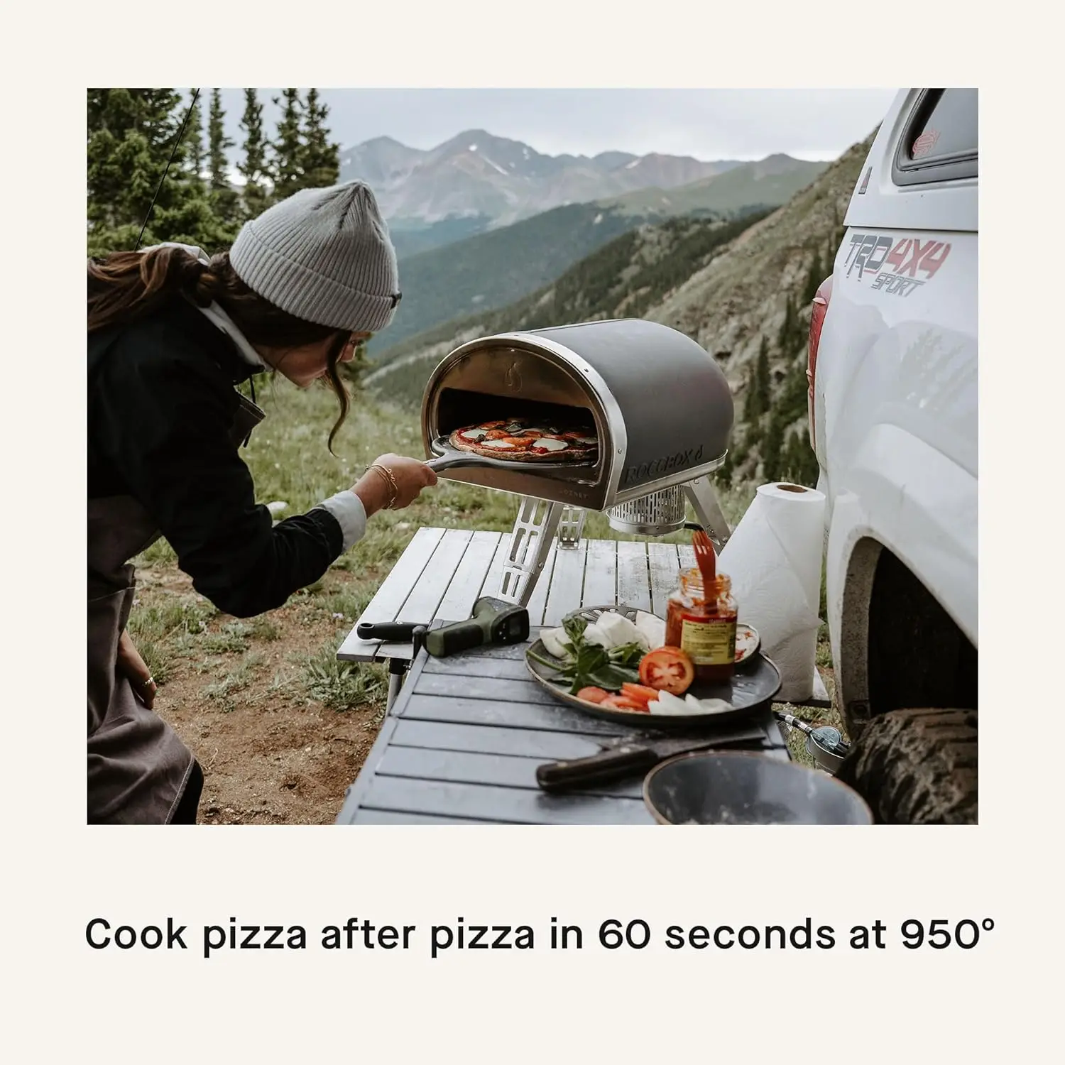 Pizza Oven | Portable Outdoor Oven | Gas Fired, Fire & Stone Outdoor Pizza Oven - Includes Professional Grade Pizza Peel