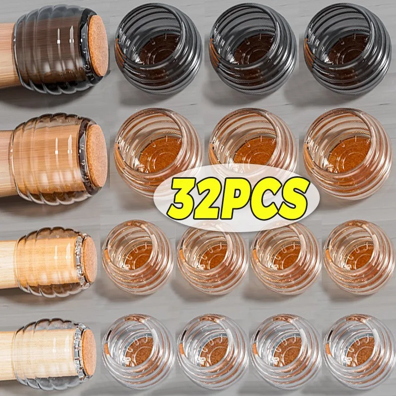 

Transparent Chair Leg Cover Floor Protector Furniture Pads Non-slip Table Chair Legs Foot Cap Mat Furniture Leg Decoration Cover