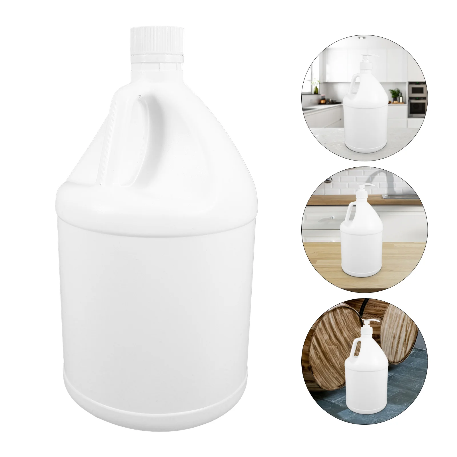 

1 White Plastic Food Storage Bucket Handle Opaque Container Water Milk Laundry Reusable Jug Dispenser Gallon Jug Lid Pump