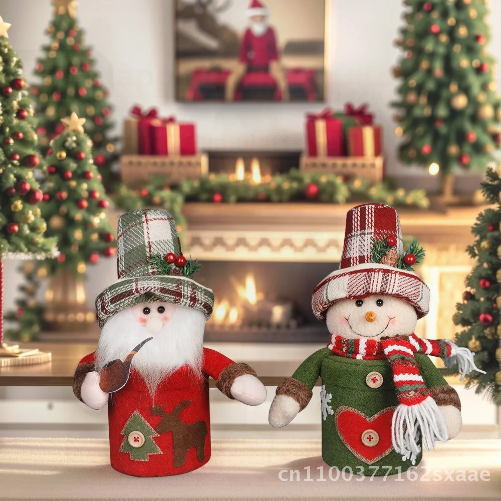 

High-End Christmas Eve Apple Jar Decoration Santa Claus Snowman Candy Box Gift Old Man Theme Packaging OPP Bag