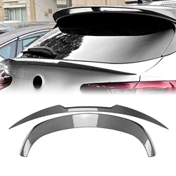 Rear Middle + Roof Spoiler Wing For Alfa Romeo Stelvio 2018-2024 4-Door Carbon Fiber Look/Gloss Black Trunk Upper Splitter Lip