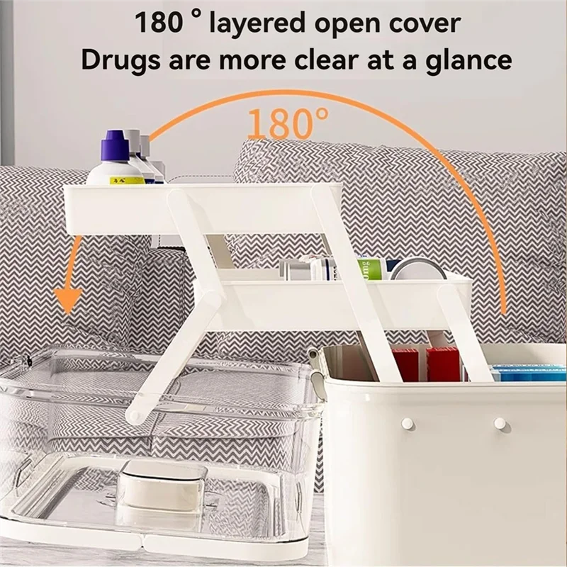 

ABUG-Medicine Storage Box Forhome Use Multi-Layer Storage Family Size Organizer Forhome