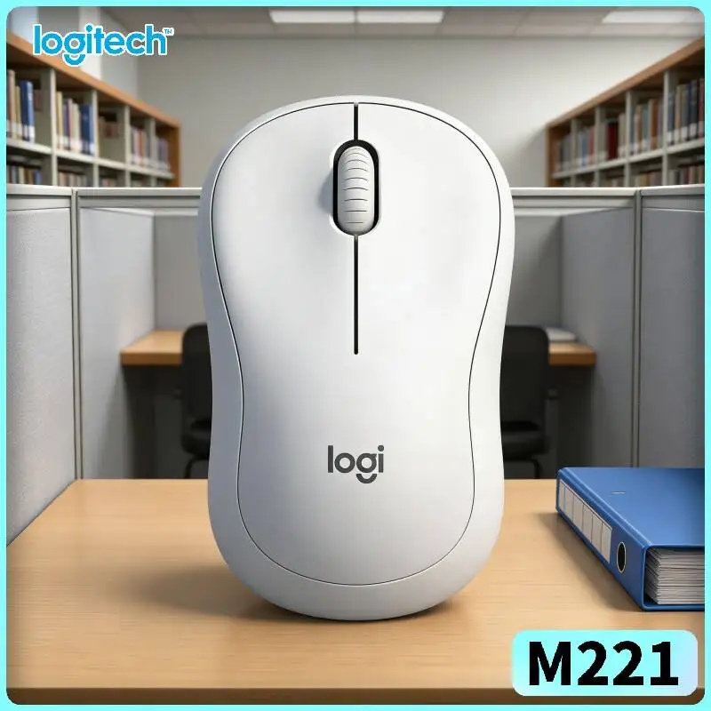 Logitech M221 Ergonomic Silent Mouse - 18-Month Battery Cycle, Noise Block System, USB Plug-and-Play, Office Home Library