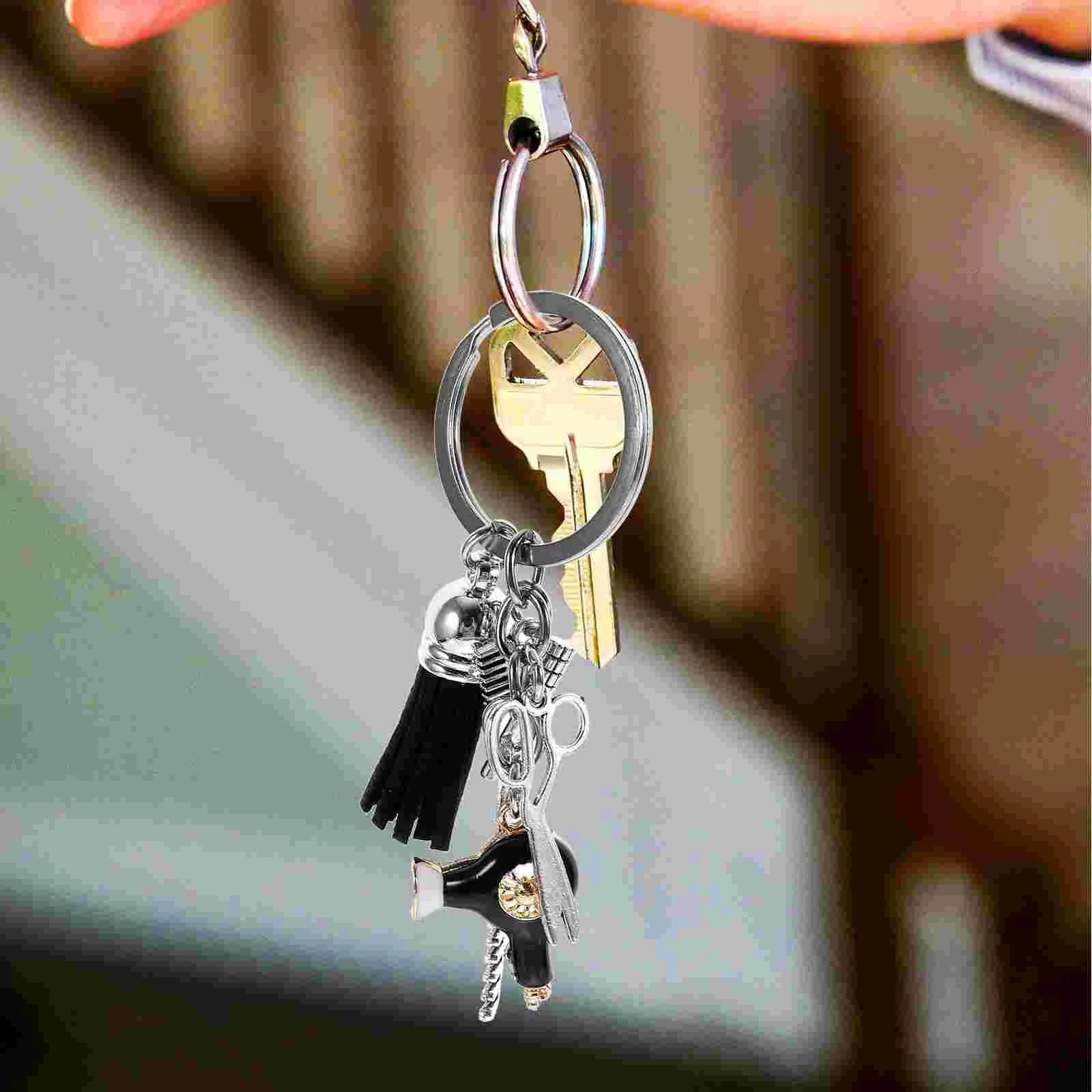 Key Rings Hairdresser Keyring Stylist Keychain Pendant Jewelry Hairdressing Holder Backpack