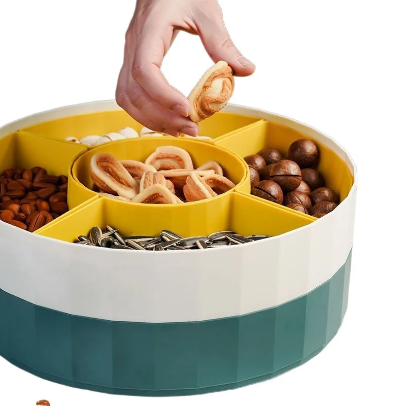 Living Room Fruit Plate Snack Plate Household High-grade Candy Box Multi-layer Rotatable Dried Fruit Plate Melon Seed Box