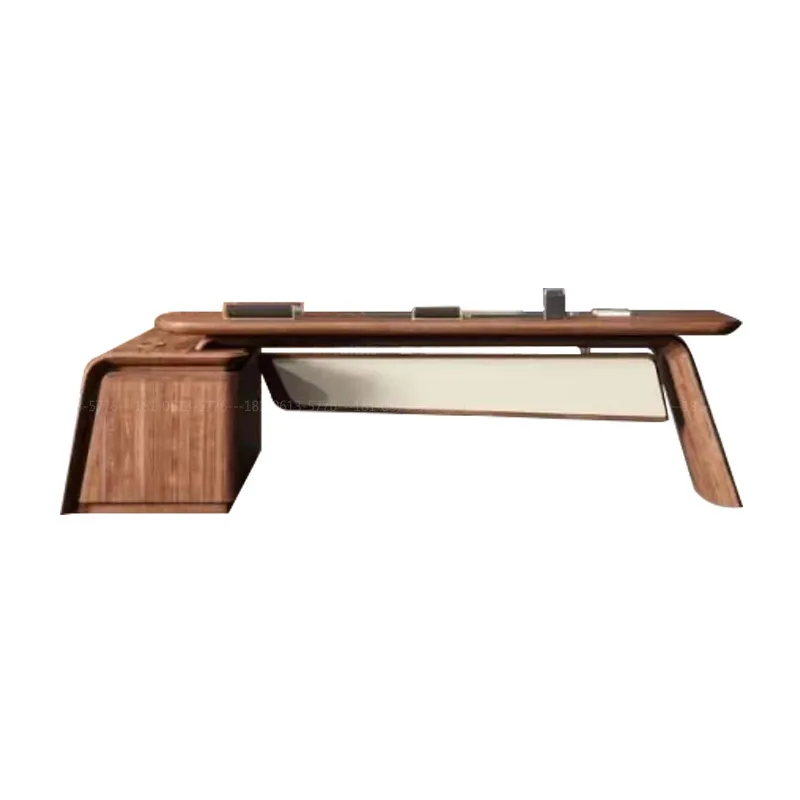 

Customizable North American black walnut boss table and chairs full room furniture manufacturer
