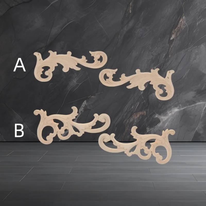 باب خزانة حائط من الخشب الصلب على الطراز الأوروبي مع منحوتات زهور مثلثة ونمط رقاقة خشبية قطرية لديكور المنزل