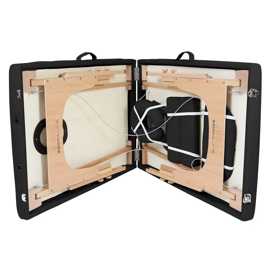 Professional Portable Massage Table with Backrest Black