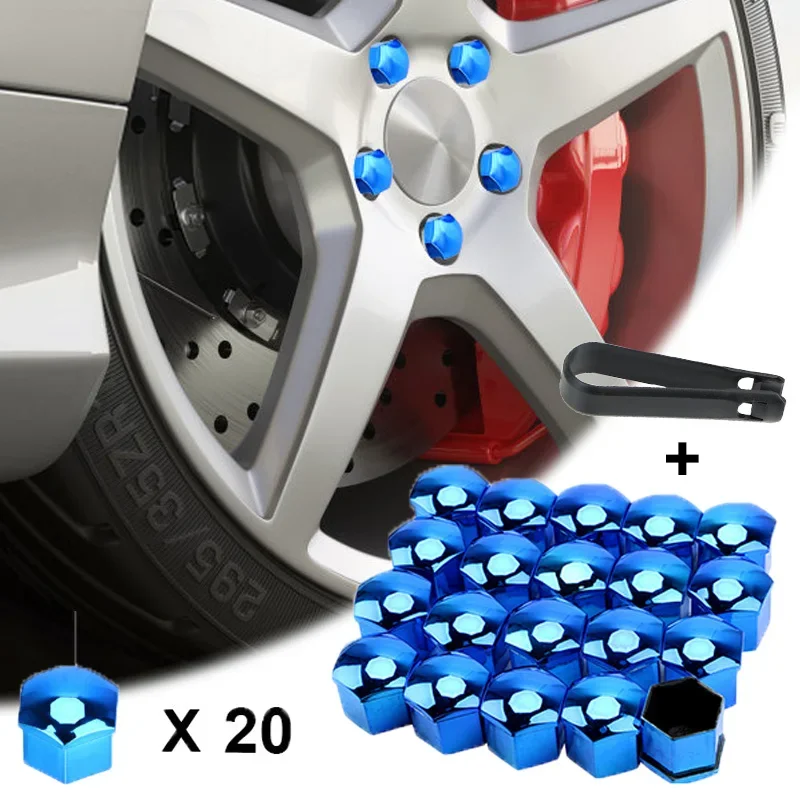 20Pcs 17/19/21mm Car Wheel Nut Caps Anti-Rust Auto Hub Screw Cover Protection Covers Caps Car Tyre Nut Bolt Exterior Protection