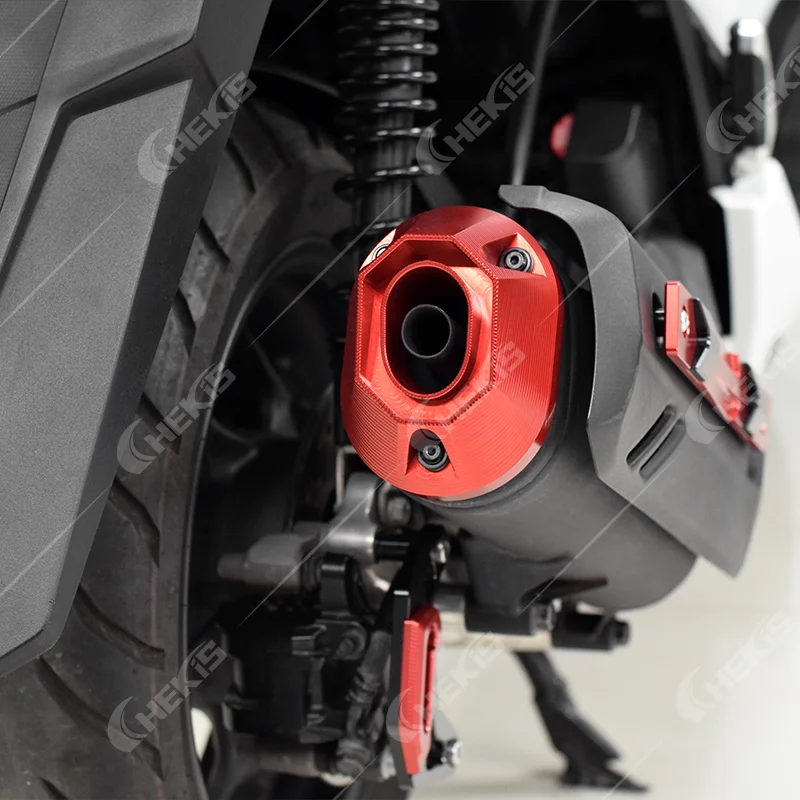 Chekis Is Suitable for Honda 2020-2024 Pcx125 Pcx160 Vario160 Modified Accessories Exhaust Pipe Tail Cover Exhaust Tail Protective Cover Aluminum