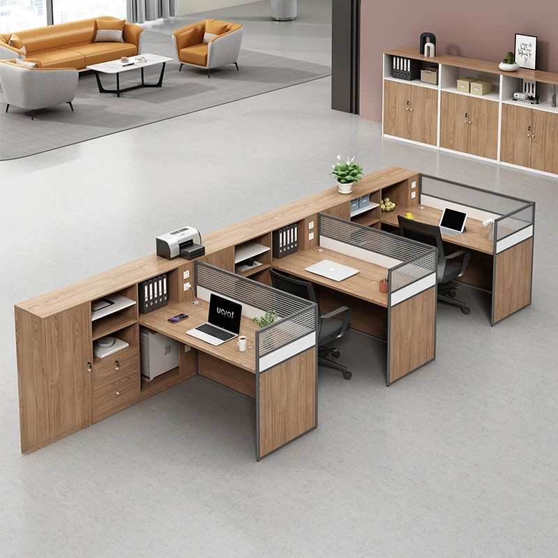 Financial desk, simple modern staff, office desk and chair combination, double 6 manual seats, desk