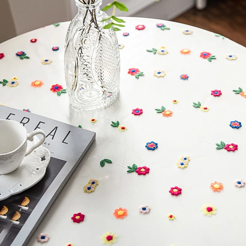 

7 Size Embroidery Mesh Tablecloth Butterfly Floral Pattern Party Dinning Home Kitchen Decoration Supplies Photography Props