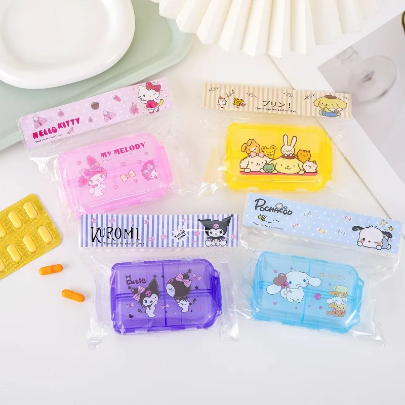 

Kuromi Cinnamoroll Anime Kawaii Sanrio Ins Fashion Portable Mini Portable Tablet Box Cute Pochacco Case Gifts for Kids