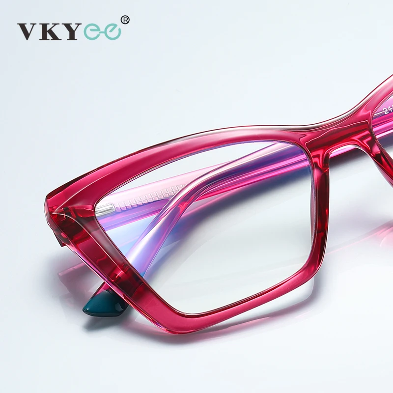 

VKYEE Geometric Square Retro Fashion New Design Anti-Blue Light Women's Glasses Photochromic Customizable Prescription 2151
