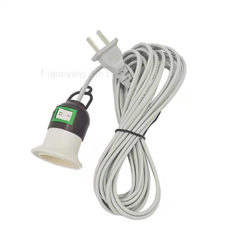 

2.4M 4M E27 AC Power Cord Led Lamp Bulb Bases US Plug Extension Cable On Off Switch Wire Pendant Hanglamp Socket Holder A6