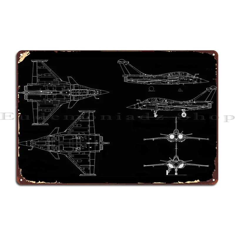 Dassault Rafale Metal Sign Personalized Bar Cave Wall Decor Designing Customize Tin Sign Poster