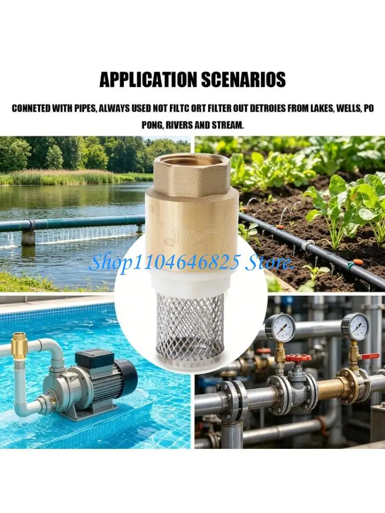 Foot Valves With Filter Screen 1/2Inch Female Thread Bottom Valves For Water Pump And Irrigation System Easy to Install