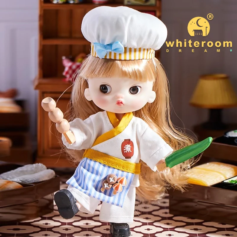 

13cm Bjd Chef Doll Mini Animal Pajamas Plush Pocket Dolls Obitsu11 Clothes Kawaii Anime Toy Accessories for Girls Boys Baby