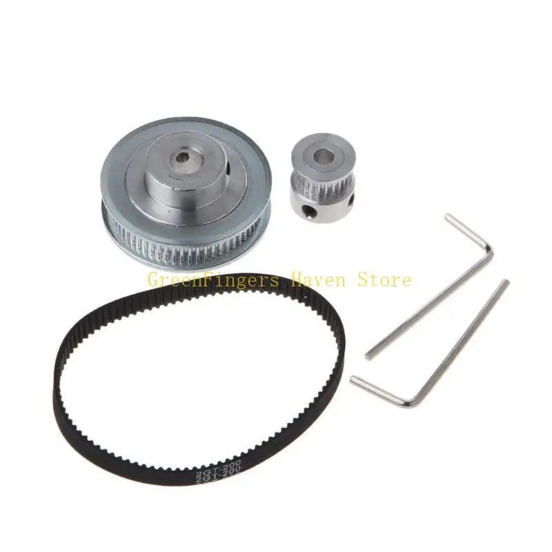 F68D GT2 Timing Belt Closed-loop 200mm Pulley 20 Teeth and 60 Teeth for 3D Printer