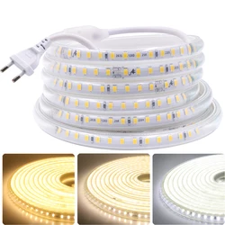 20cm 절단 가능 LED 스트립 빛 220V 2835SMD 120Leds/m 고품질 유연한 LED 테이프 방수 야외 LED 리본 홈 장식