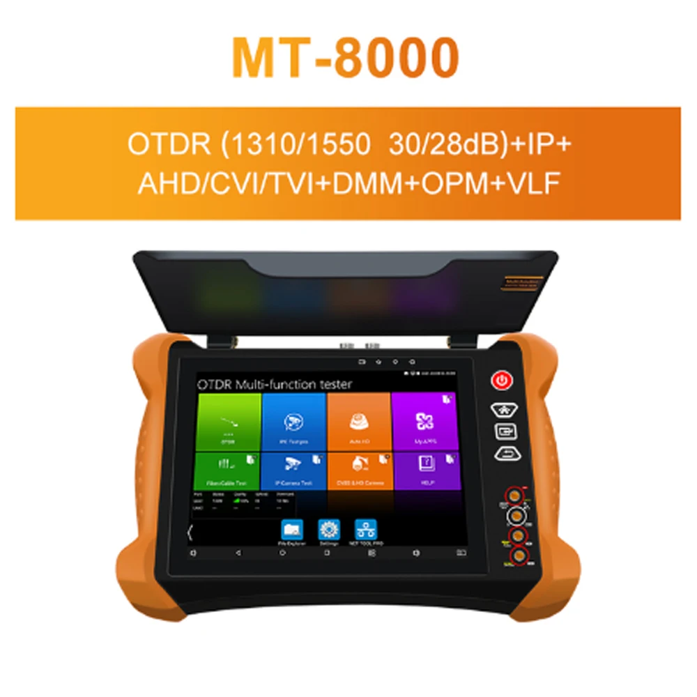 MT-8000 Dual wavelenght 1310/1550 Multifunction OTDR+CCTV Tester fiber optical test DMM OPM VFL cable tester SOR analisis test