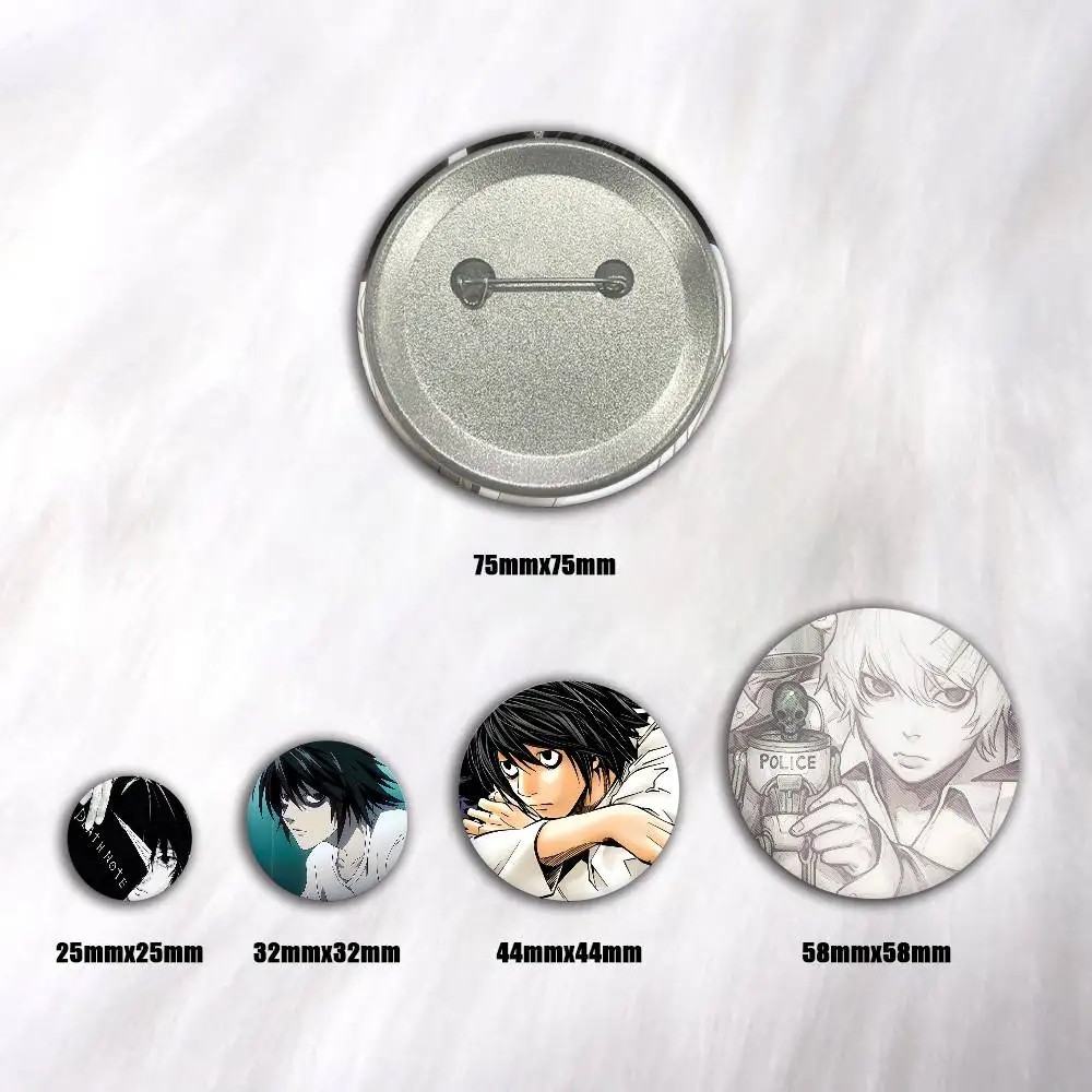 A-anime D-DEATH-H NOTE Art Badges Button Round Creative Pin Brooch Badge Bag Decor Accessories Fans Collect Friends Gifts