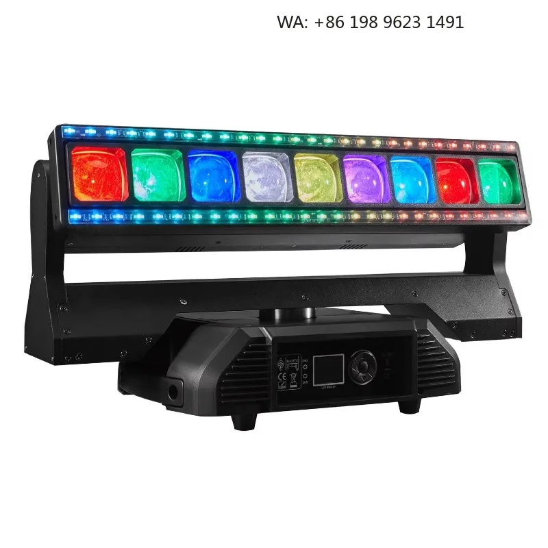 9x40W RGBW Moving Head Beam Light High Uniform Brightness Stage Lamp for Nightclub Disco Music Bar Events