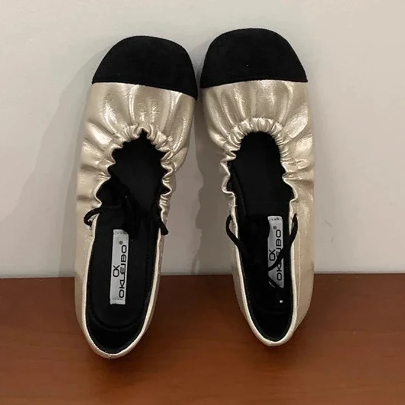 

Дизайнерские брендовые туфли Мэри Джейн, женские плиссированные атласные повседневные туфли с круглым носком, женские удобные милые модные балетки на плоской подошве