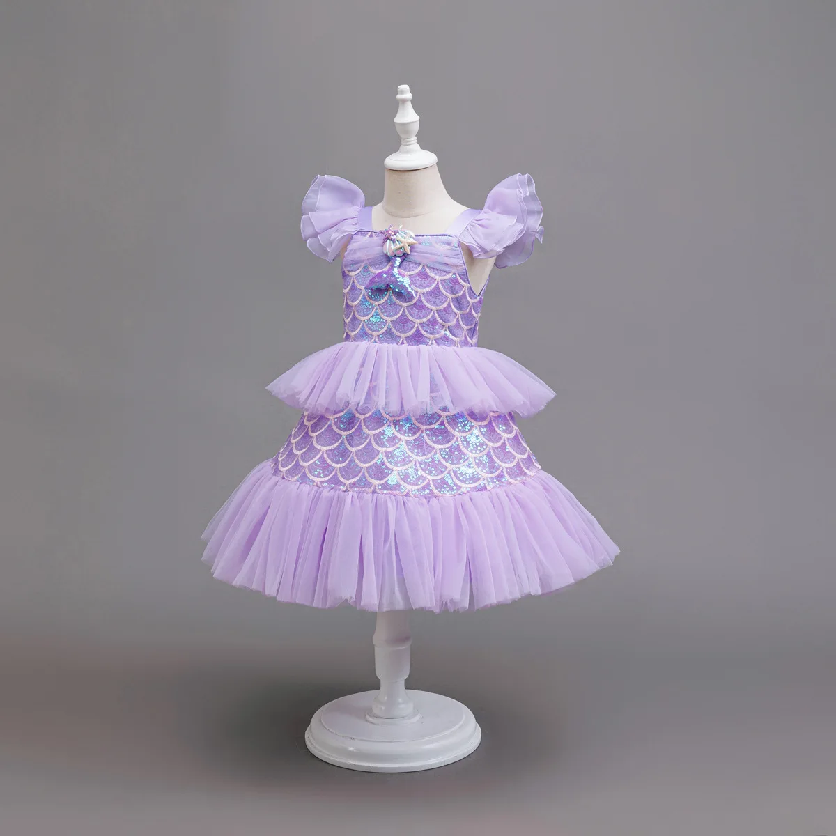 HETISO Girls Mermaid Princess Tutu Dress Puffy Kids Summer Prom Birthday Party Gown for School Casual