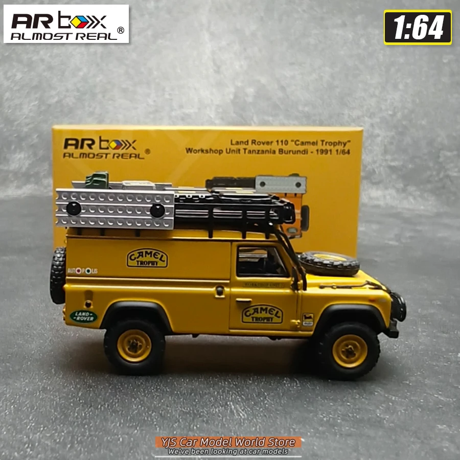 AR BOX Diecast Model 1/64  Land Rover 110  Camel Trophy Workshop Unit Tanzania Burundi 1991 Car Model  Static model,