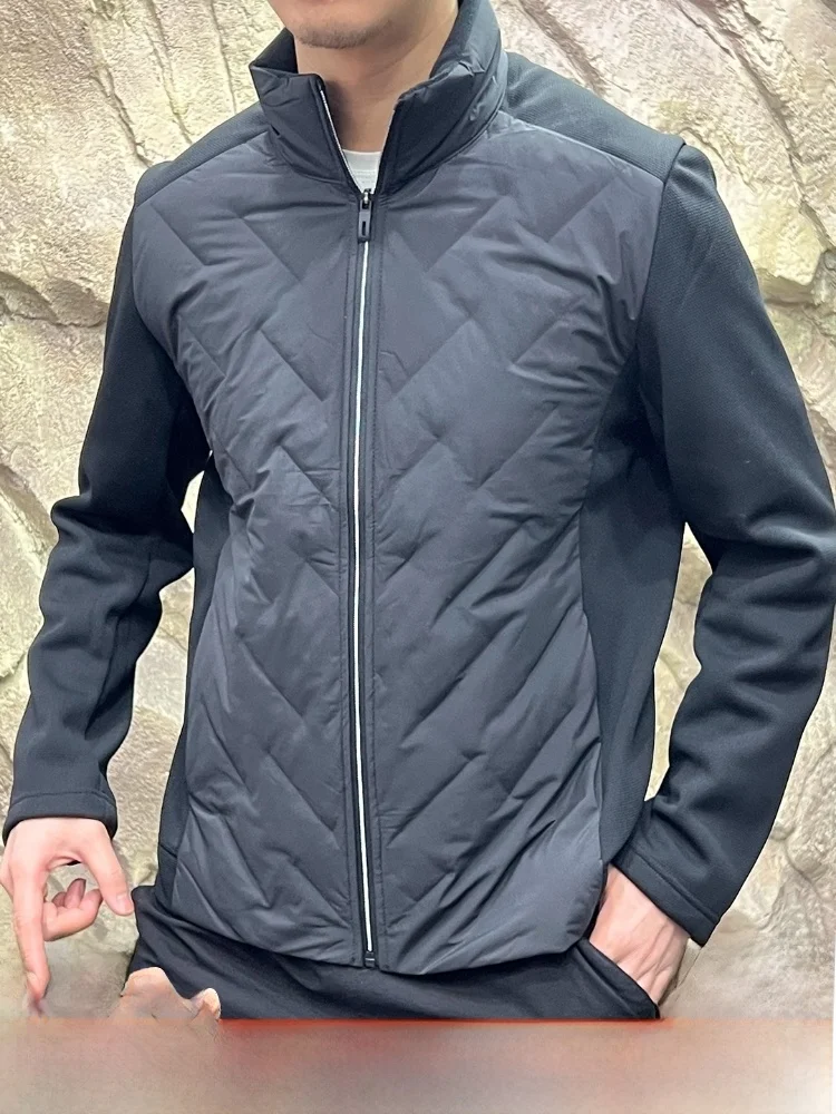 aphene Tech Lightweight Men's Down Jaet 90 Du Down Stand Collar Calor Outdoor Sle Ajuste regular Fechamento com zíper Long Sl...