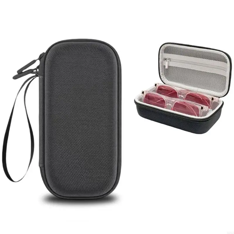 2026 New Carry Glasses Storage Case with Light Interior, Inner Lid Pocket, and Secure Wraparound Fastening for Daily Use