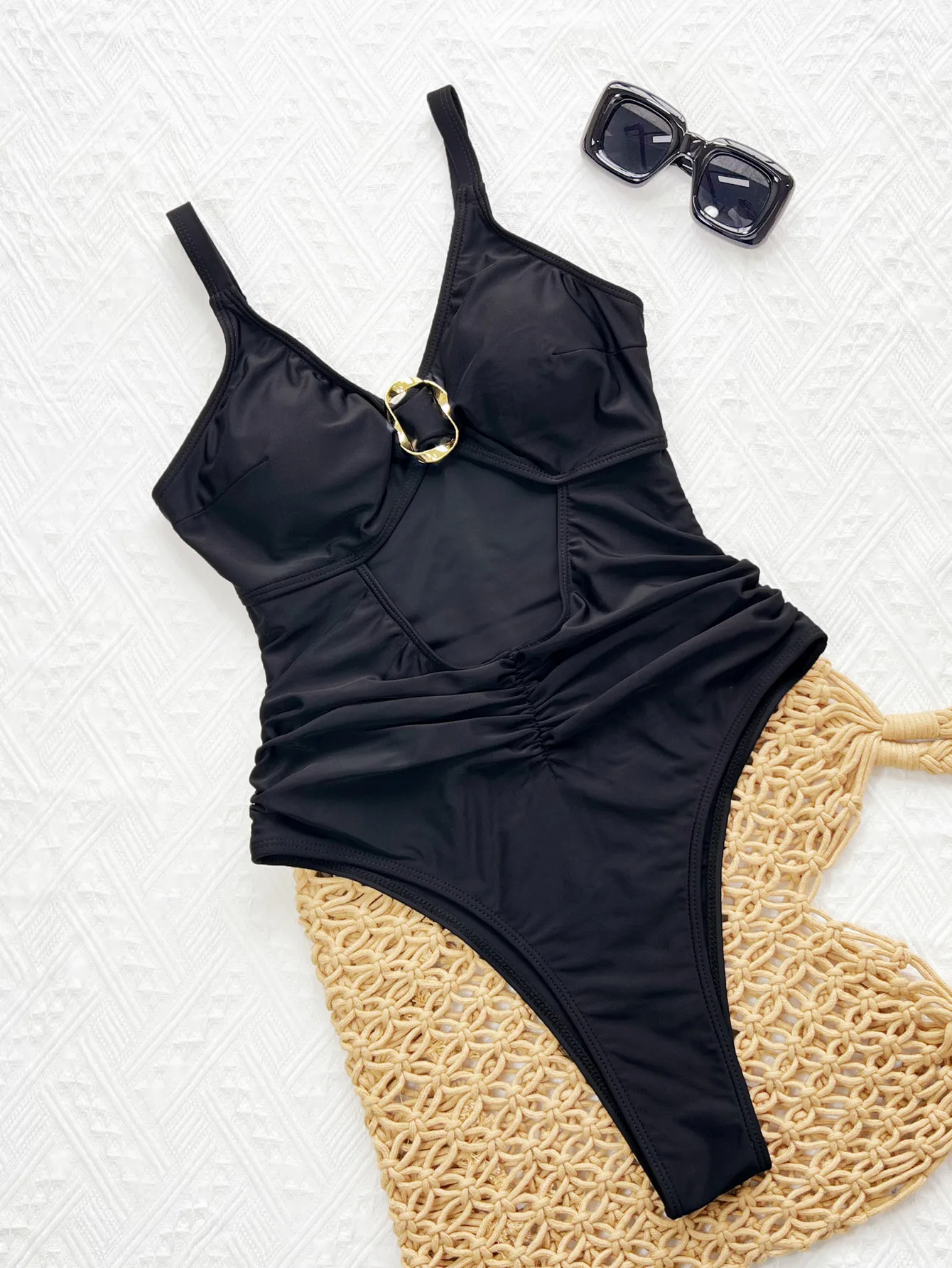 2025 Sexy Halter Asymmetric One-Shoulder One-Piece Swimsuit Women's Swimwear Bather Bathing Suit Monokini for Ladies